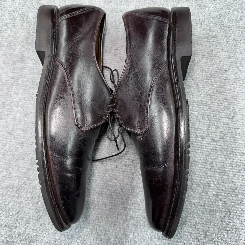 Allen Edmonds Joplin 2942 Mens 8 Dark Brown Leather Lace Up Square Toe Shoes